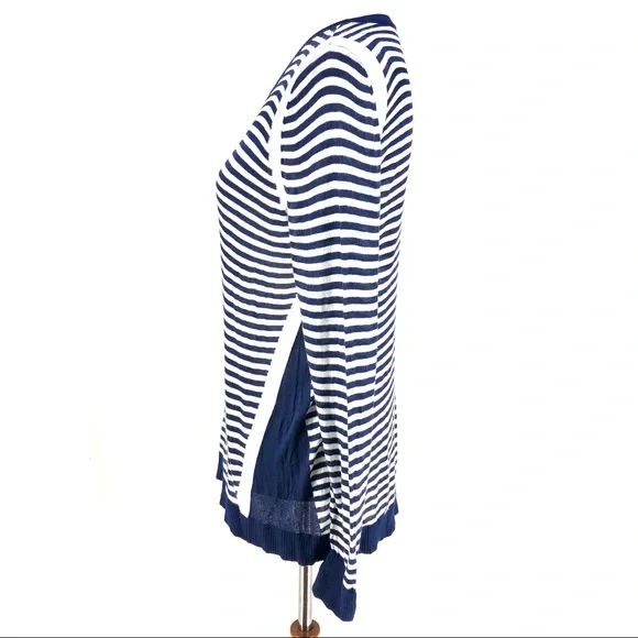 Bass Blue & White Striped Crew Neck Sweater - Picture 3 of 5